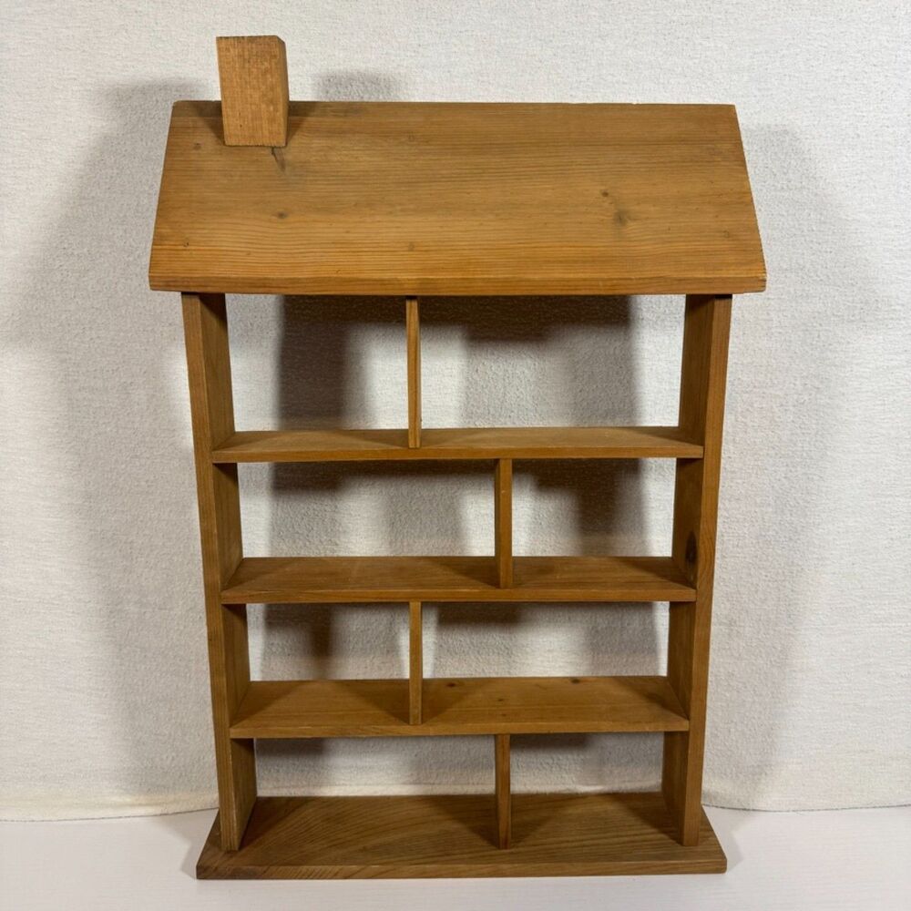Wooden Trinket Knick Knack House Curio Shelf Display Hanging Folkart